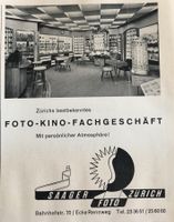 Vintage Reklame, Saager Foto, Zürich, 1960