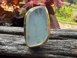 Unikate Silber Ring 925 Grösse 56 mit Aquamarin