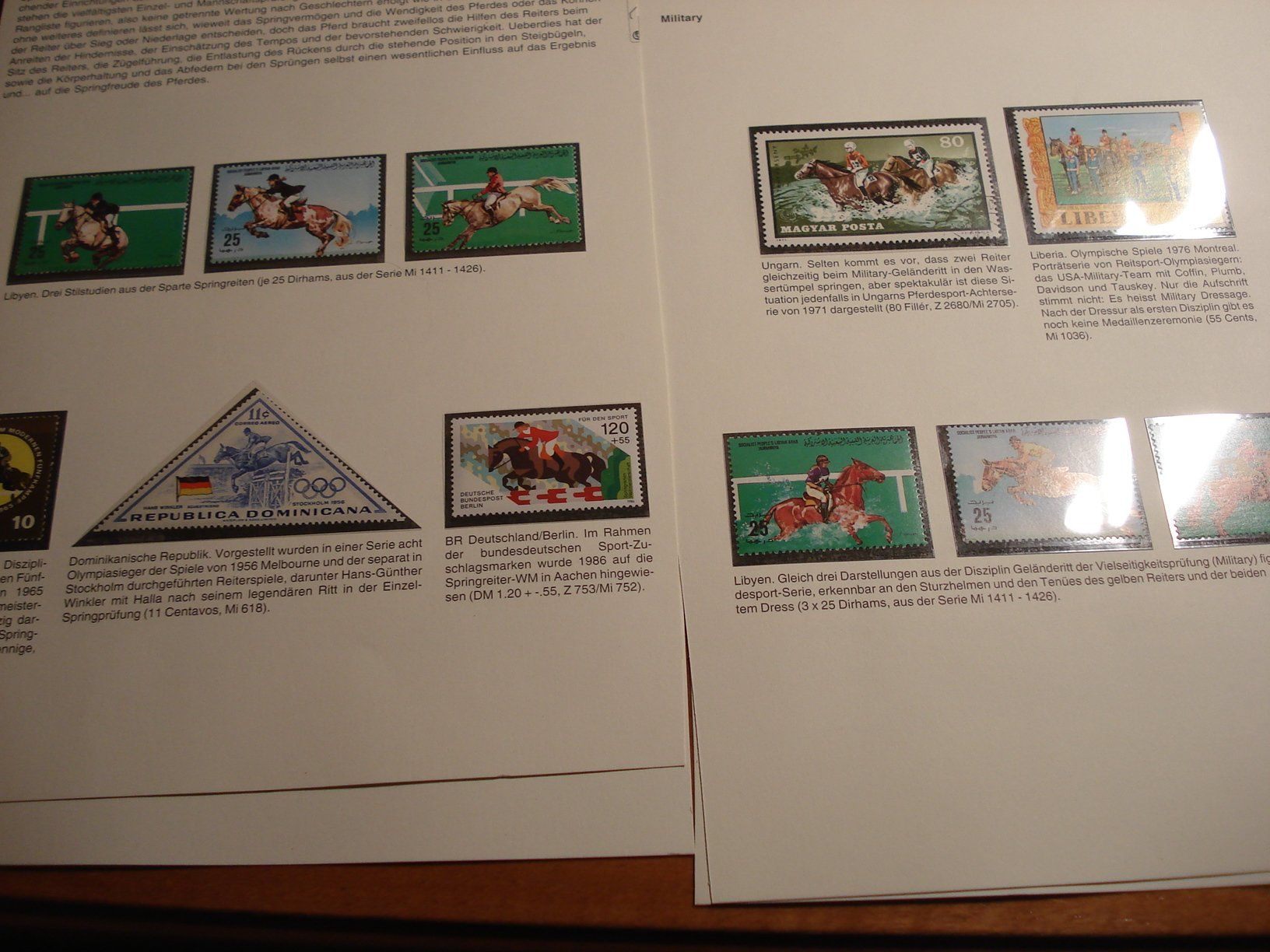 Tutti i francobolli: Lot Briefmarken Thema Pferdesport – Usato da Niederwil AG venduto da morostahu 1