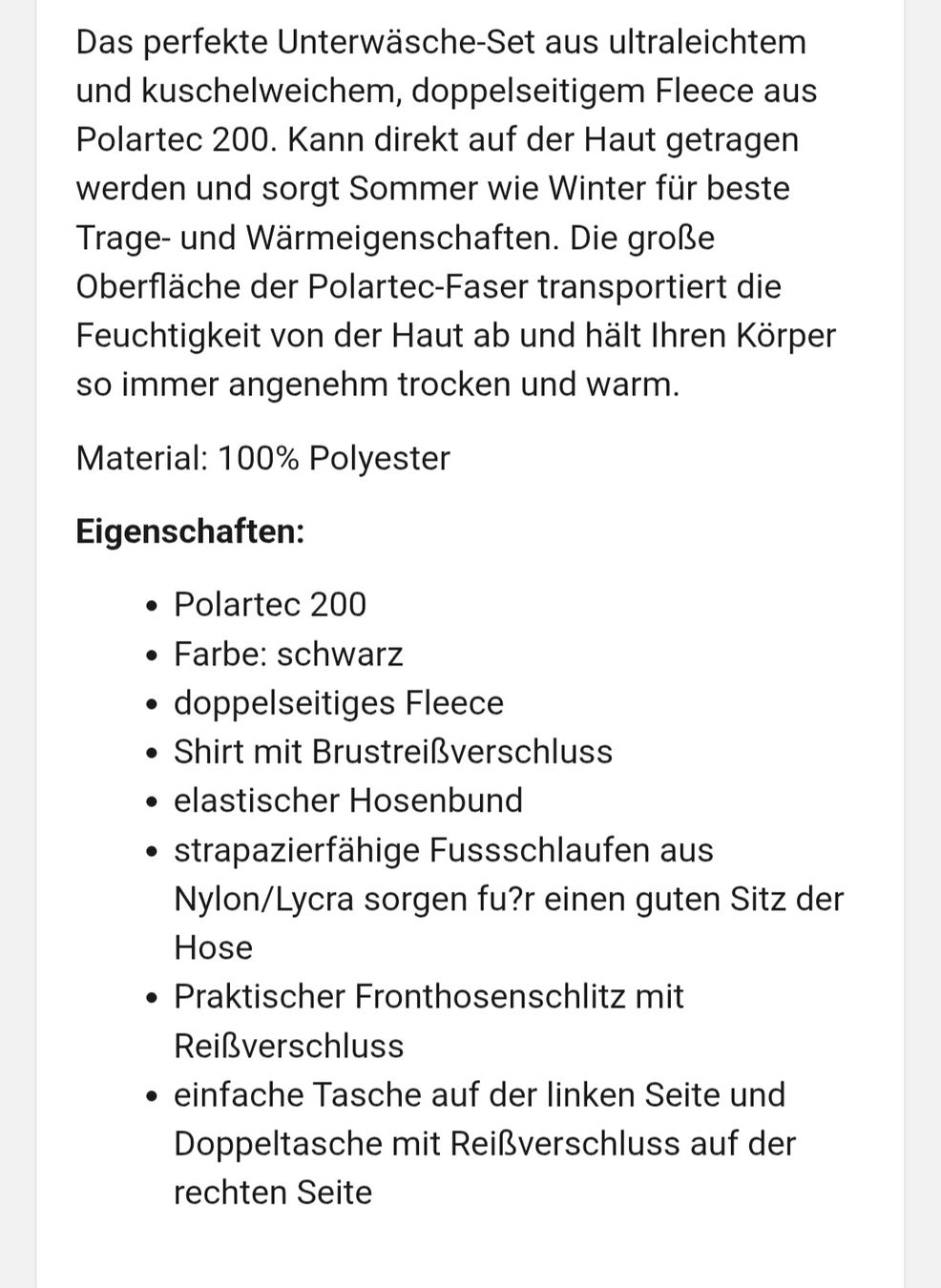 Mute per immersioni: Bare Polartec 200 Fliess 2 teilig – Usato da Büren SO venduto da Mr.Che 7