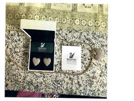Swarovski Original verpackt Herzkette und Herzohranhänger