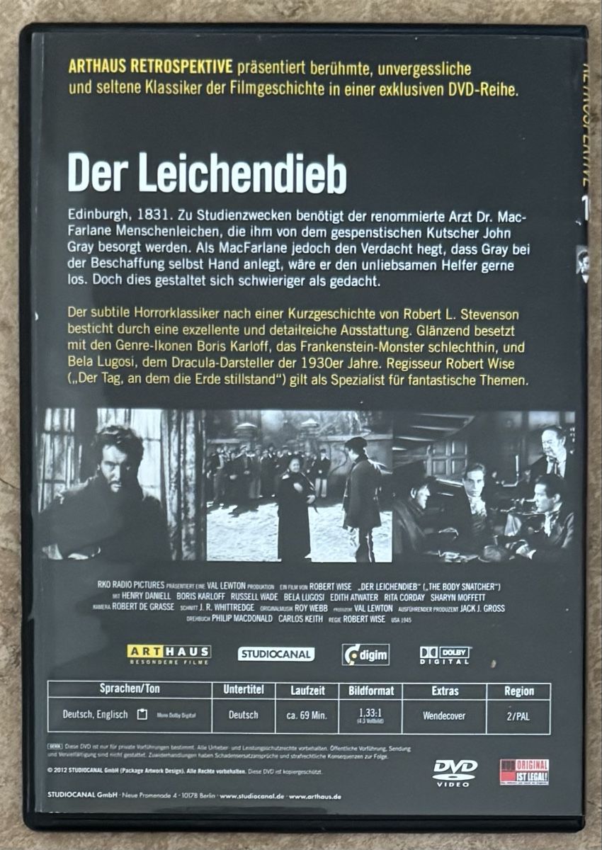 Tutti i DVDs: DER LEICHENDIEB – Nuovo (secondo la descrizione) da Dietikon venduto da AndreaSch01 1