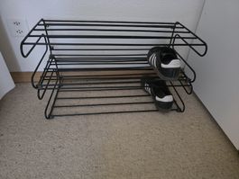 2x Schuhgestell / Schuhregal Metall schwarz