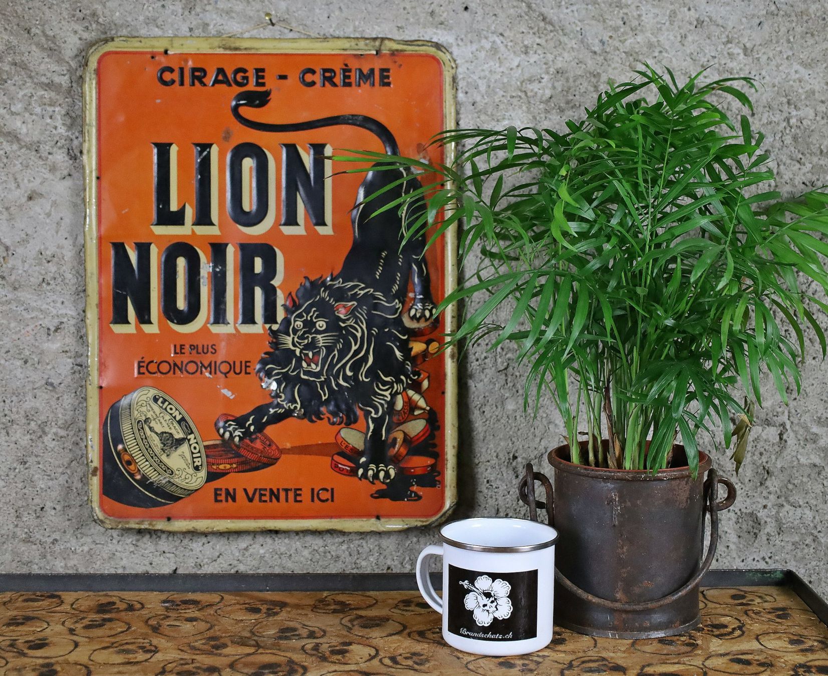 Ecriteaux: Blechschild, Werbeschild "Lion Noir" – D'occasion à Birrwil par brandschatz_birrwil