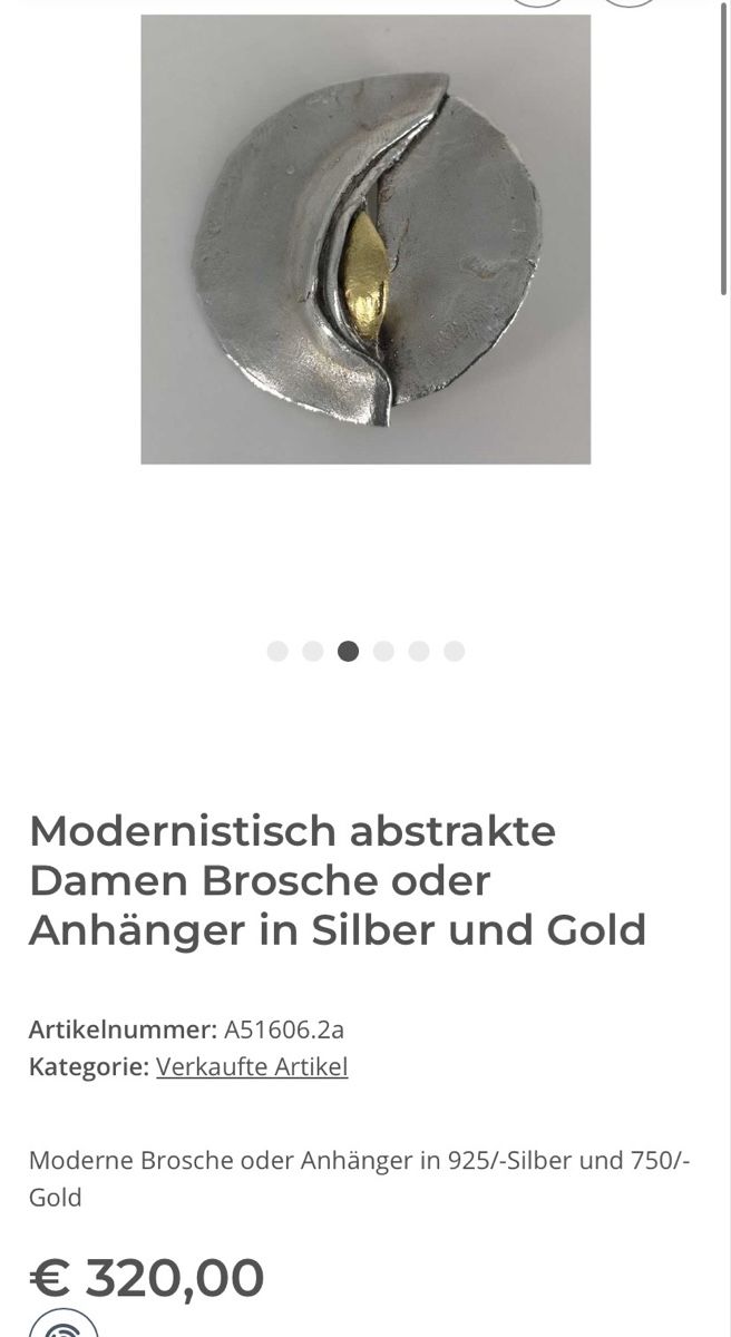 Spille & Fermagli: Damen Brosche oder Anhänger in Silber 925 & Gold 18k – Usato da Birr venduto da Vintage-Liebhaber 7