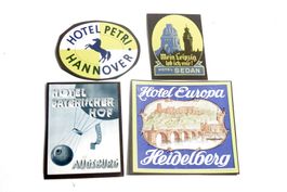 35x Vintage - HOTEL - Werbekleber, eine bunte Mischung