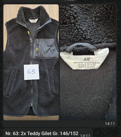 Teddy Gilet Kinder Gr. 146/152