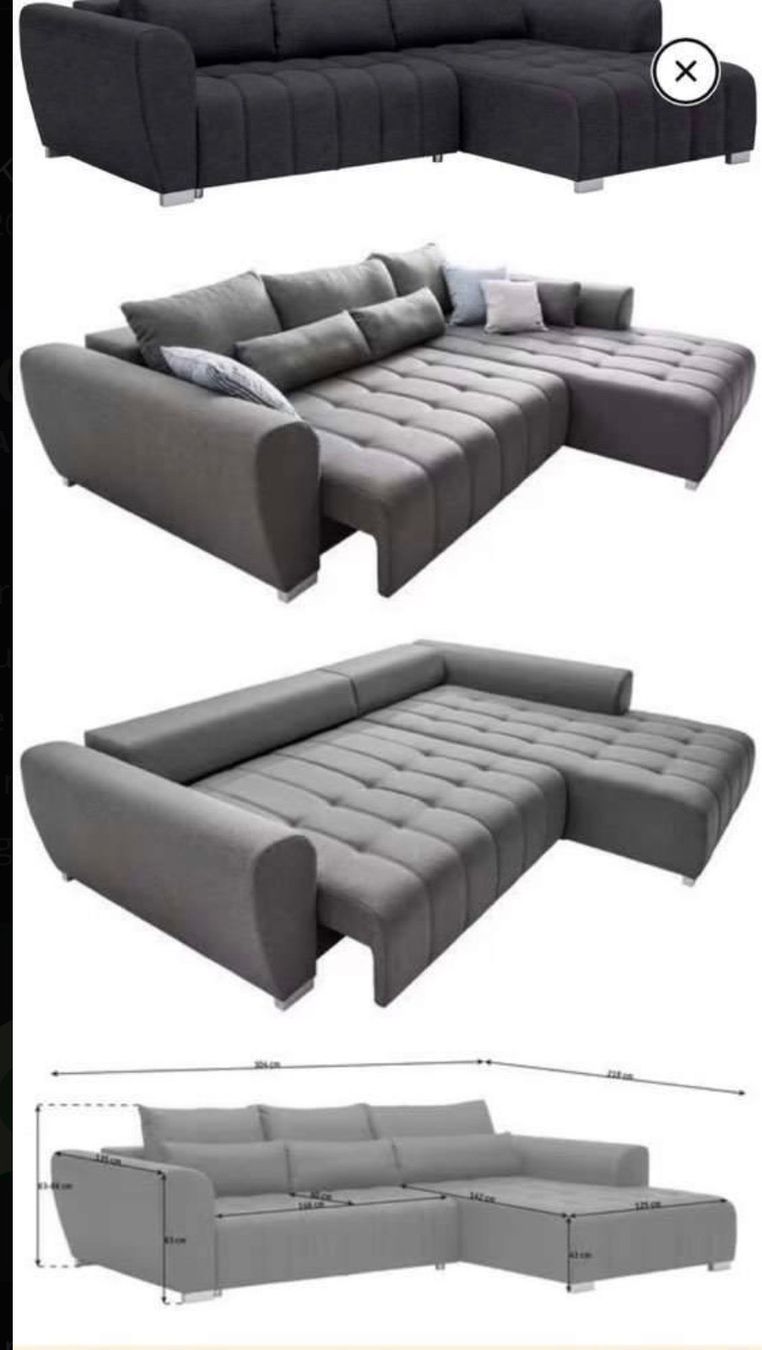 Sofas: Ecksofa grau 304x218 cm – D'occasion à Bronschhofen par evan.mastrangelo 3