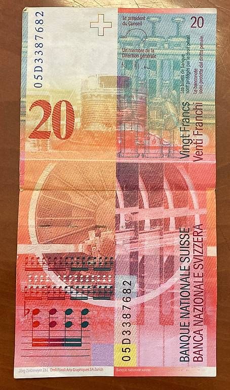 Banconote: Schweizer Banknote 20 Fr. – Usato da Savosa venduto da Misch-M13 1