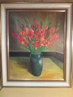 Ölgemälde Stilleben Blumen. R. Bucher