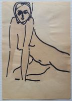 Erotica Zeichnung (IX): Knieender Akt, 1973