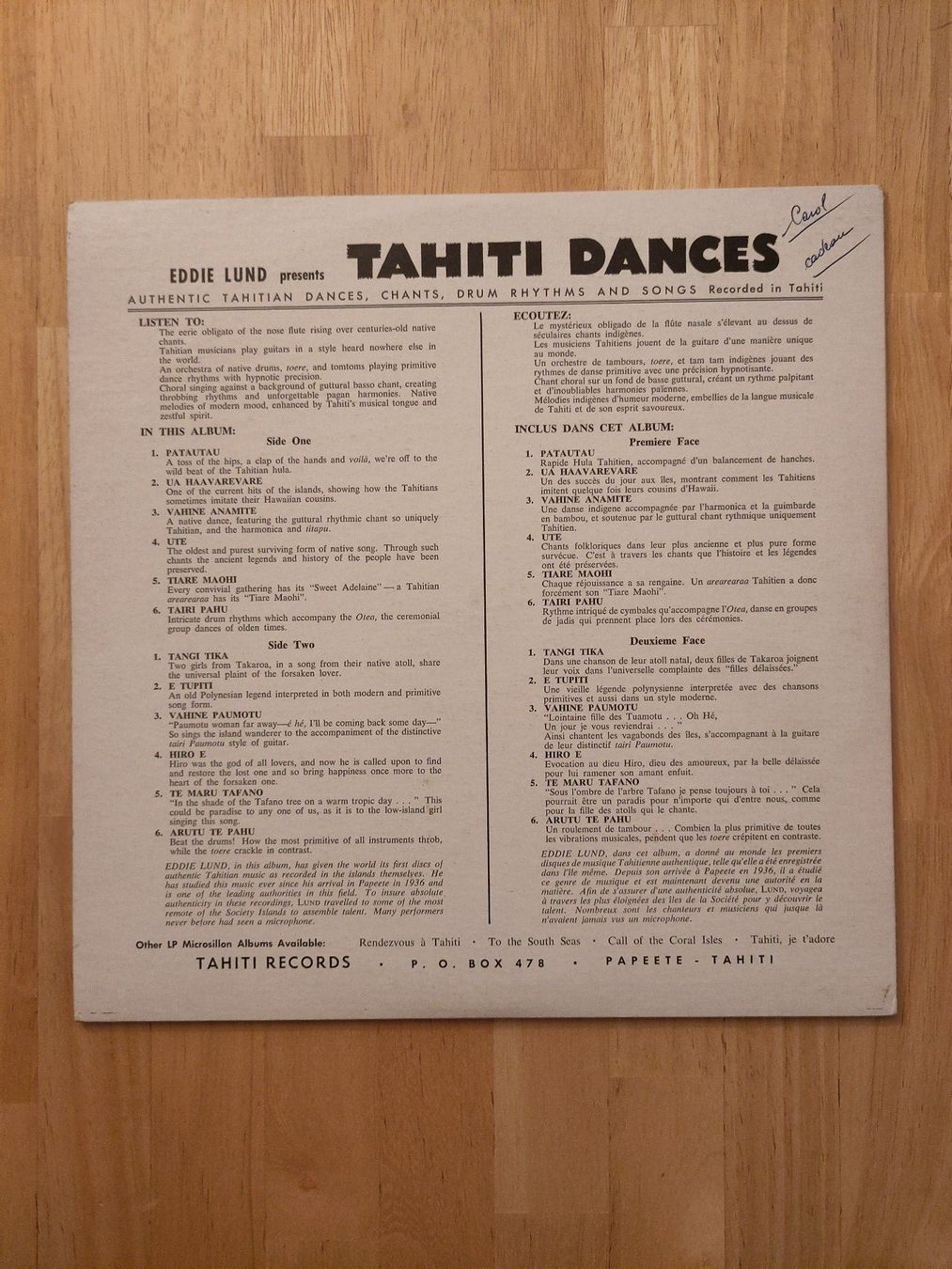 Dischi in vinile: Eddie Lund | "Tahiti Dances" | LP – Usato da Lausanne venduto da Otvald 1