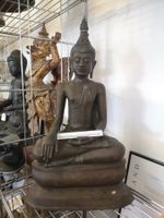 Antiker Bronze Buddha U-Thang Thailand Dekoration 20.Jhd61cm