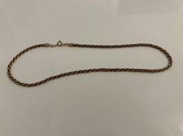 Elegante bicolor Halskette im Kordel-Design, Top Zustand