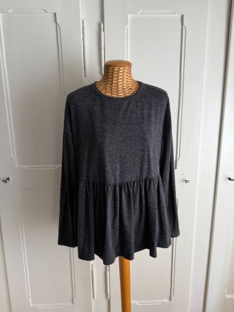 Tunikashirt dunkelgrau meliert L