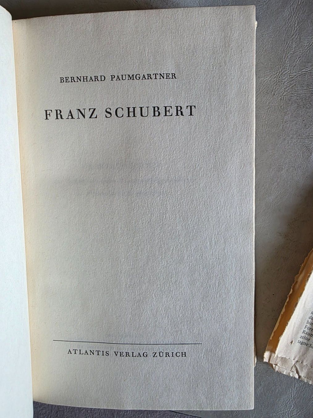 Libri: Bernhard Paumgartner - SCHUBERT Atlantis Verlag 1947 – Usato da Walterswil BE venduto da Lonitti 8