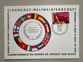 1961 Eishockey-Weltmeisterschaft Lausanne Maxi-Karte