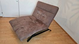 Sessel braun verstellbar mit Fussgestell Metall guter Zus...