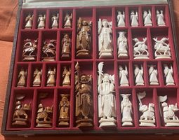 Antike Schachfiguren aus China, Figuren aus Bein, Top!