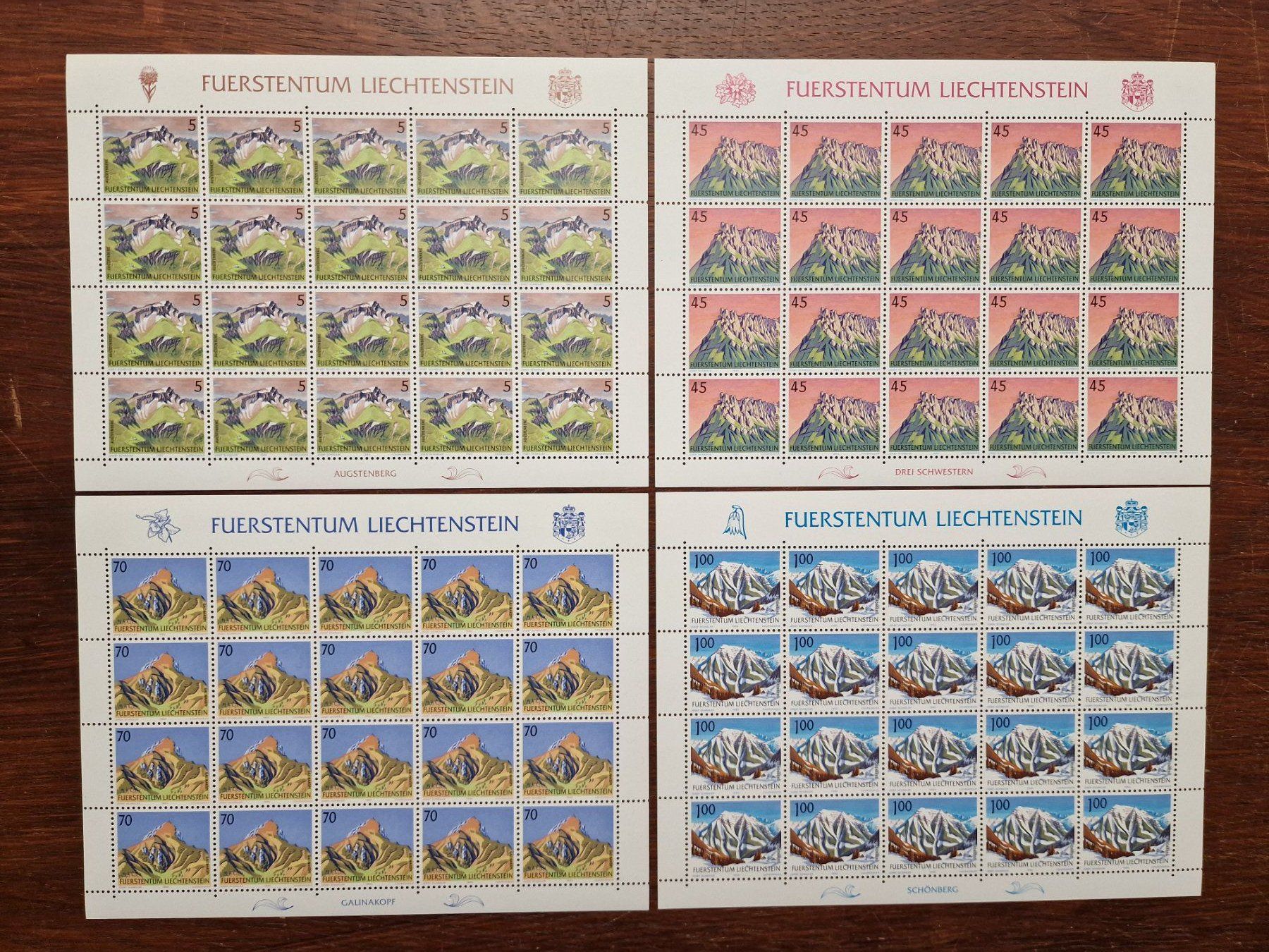 Tutti i francobolli: FL 1990 Serie Bogen "Berge -II" postfrisch – Nuovo (secondo la descrizione) da Aesch LU venduto da briefmarken.uray