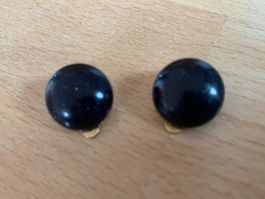 Ohrclips Goldfluss schwarz/leichter Glitzer, 15mm