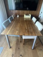 Massiver Eichentisch mit 6 Stühlen, Wohnzimmer, Esszimmer