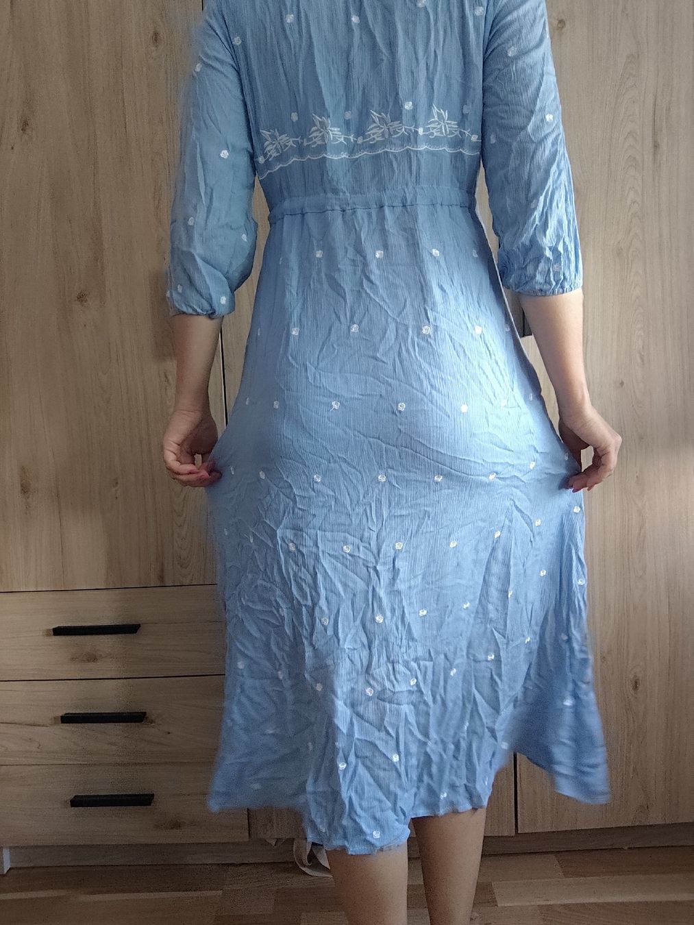Robes: Light Blue Embroidered Dress Size S – D'occasion à Mägenwil par VintageGirly 7