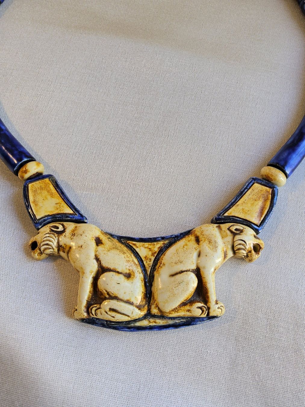 Catenine: Art Déco Egyptian Revival Collier, ca 1930 – Usato da Zürich venduto da SciTec 1