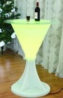 LED-Partytisch 60x115cm Glasplatte D=80mm