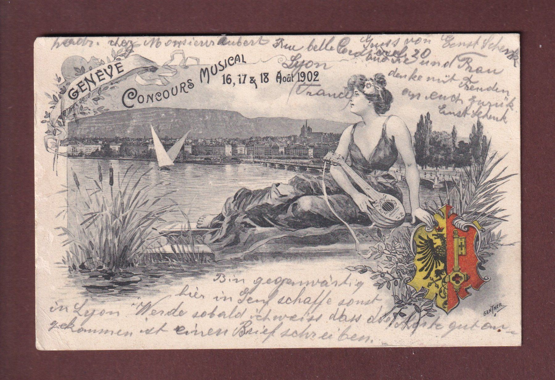 Cartoline postali: GENEVE - Concours musical 1902 – Usato da Pully venduto da nicecards