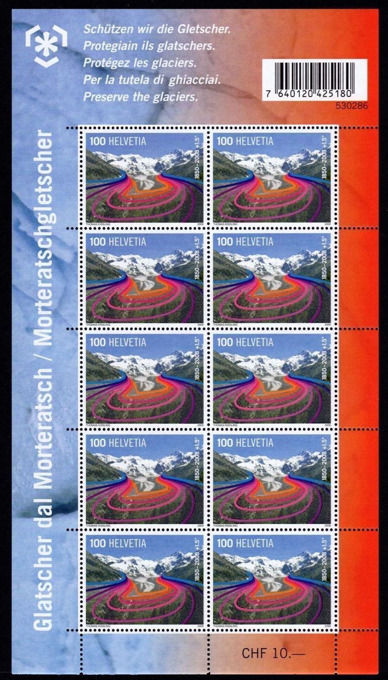 Tutti i francobolli: Gletscherschutz - Morteratschgletscher** 2008 – Nuovo (secondo la descrizione) da Dottikon venduto da haeusibuh5
