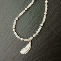 Collier pierres de lune, perles & argent