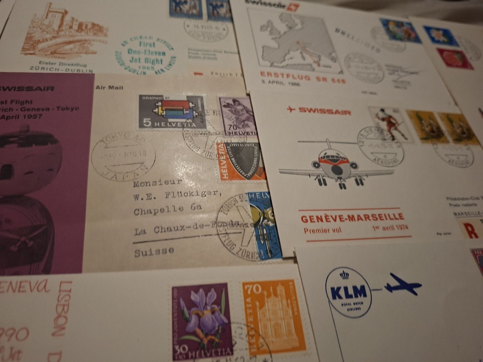 Alle Briefmarken: Lot Swissair Briefe 17 Briefe  – Gebraucht aus Balgach von SIMEON27 2