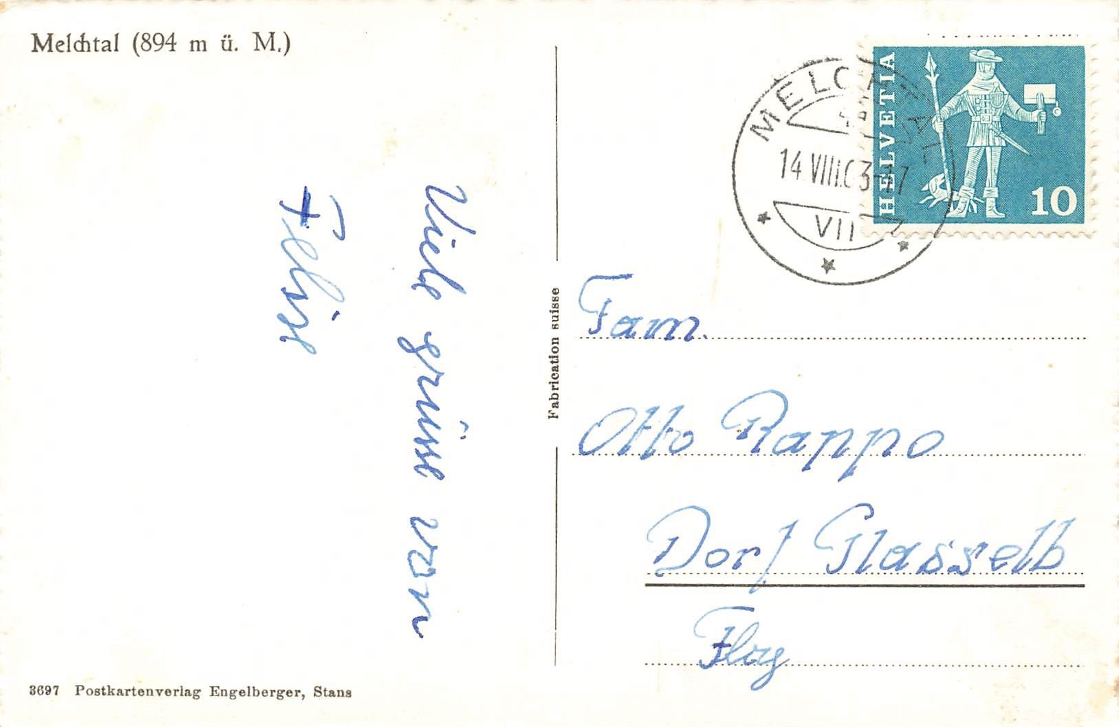 Cartoline postali: Melchtal – Usato da Biasca venduto da Blenio71 1