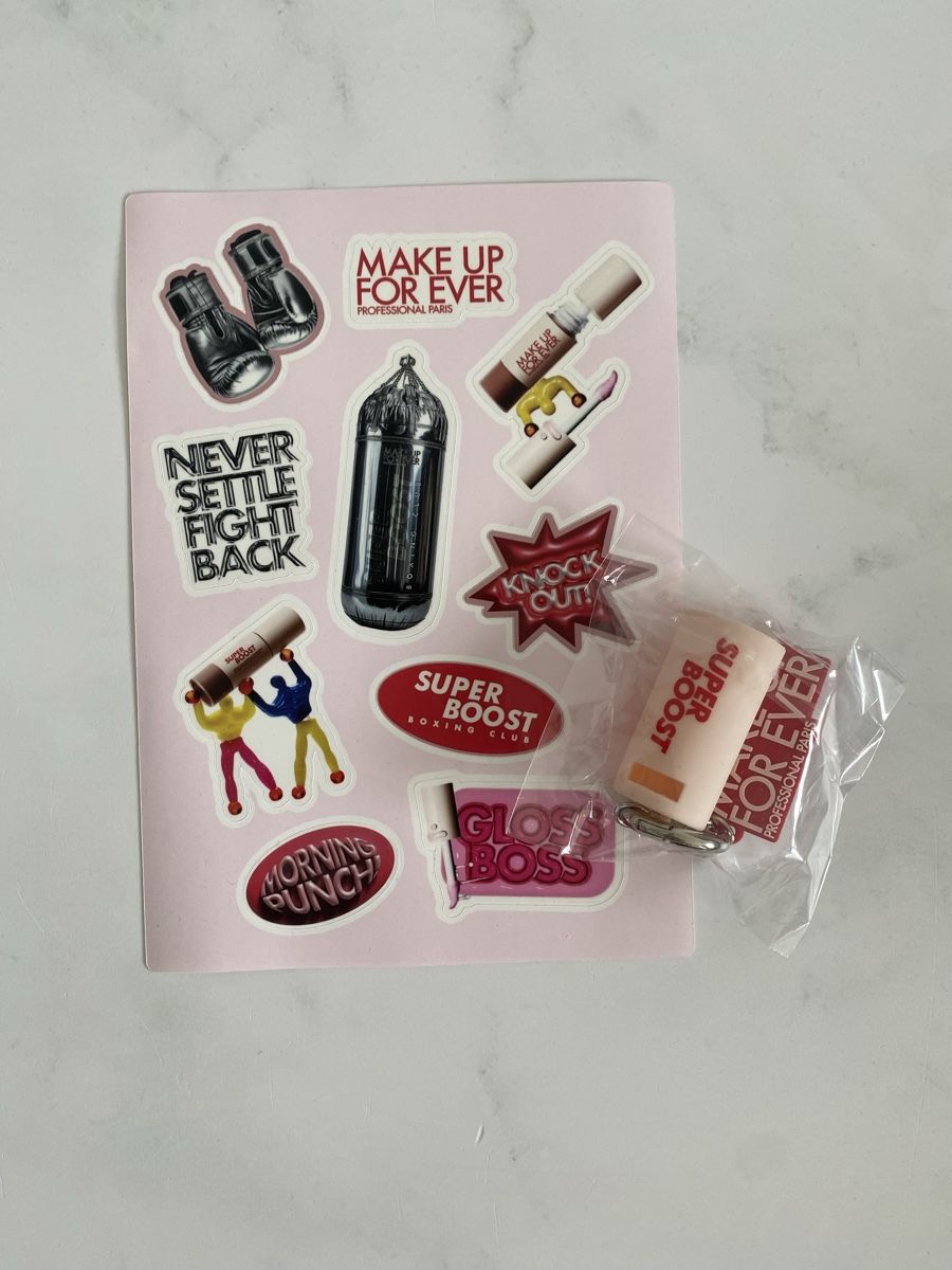 Portachiavi: Make Up For Ever Schlüsselanhänger + Stickerbogen, NEU – Nuovo e nell'imballaggio originale da Zürich venduto da MaxZurich