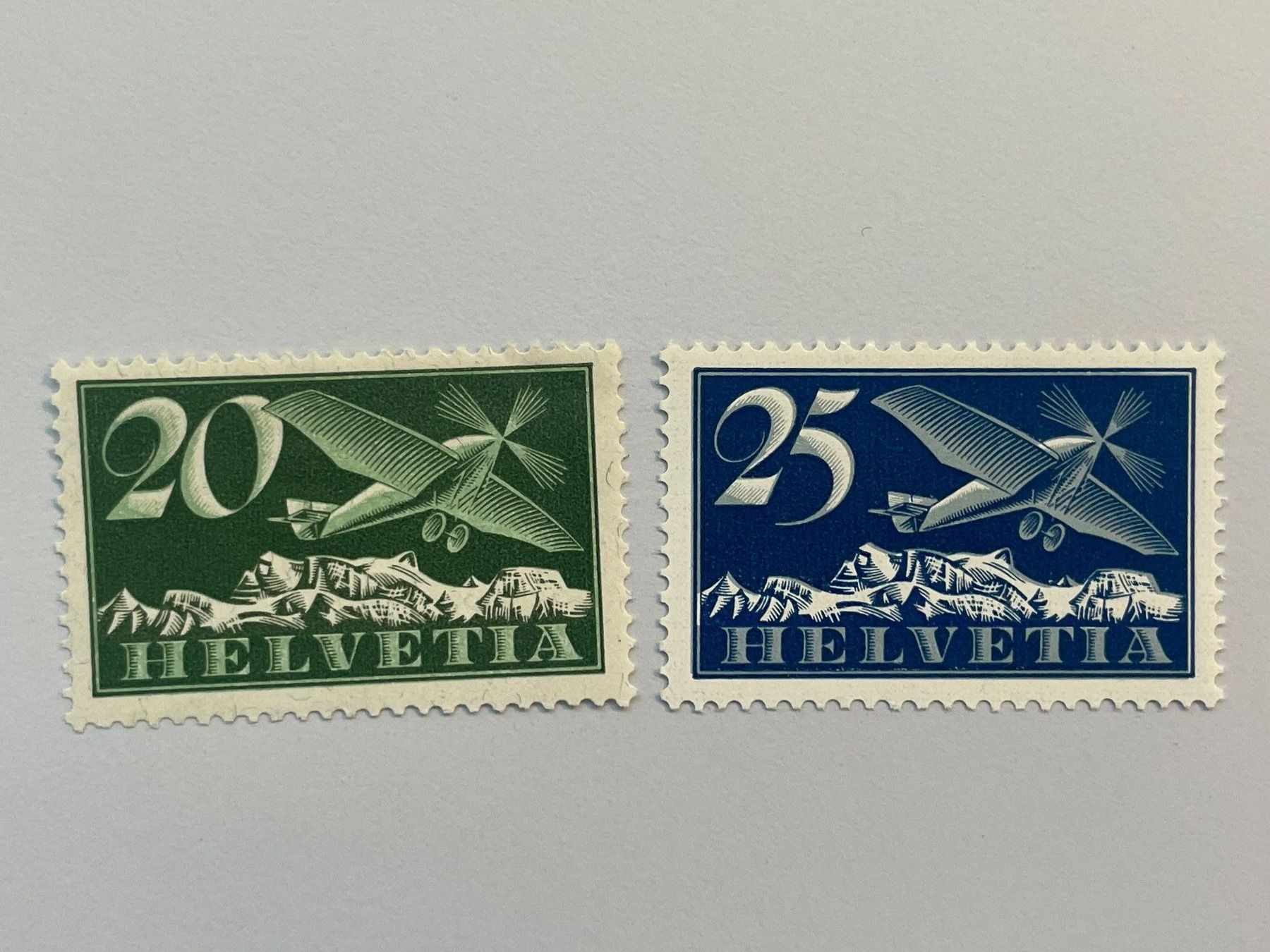 Tutti i francobolli: 1934, Flugpost, ZNr. 4z + 5z, postfrisch – Usato da Küssnacht am Rigi venduto da POSTOMASTER