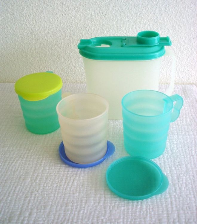 Tupperware Kanne, Krug mit Griff & 3 Trinkbecher mit Deckel Kaufen