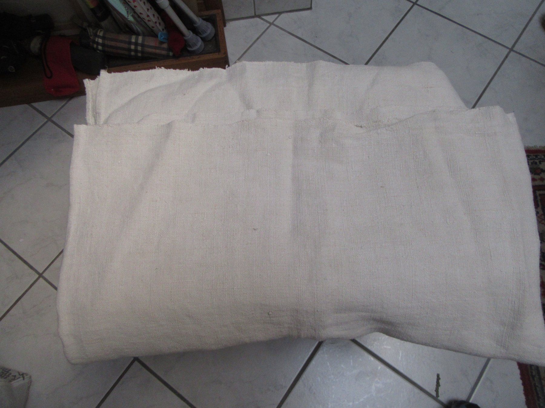 Stoffe: Leinen Stoff   2.0 m x 60 cm – Gebraucht aus Mels von Sandylein