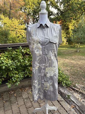 Dries Van Noten Hemdblusenkleid – Bestickt – Größe 38