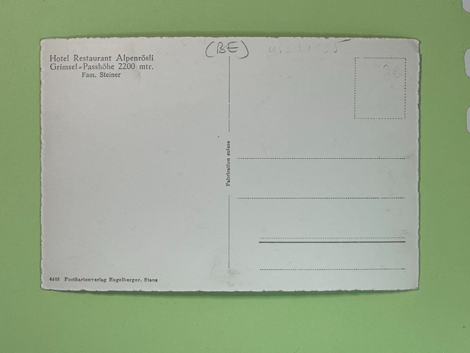 Cartoline postali: Hotel Restaurant Alpenrösli - Grimsel-Passhöhe – Usato da Steg VS venduto da _vinci_ 1