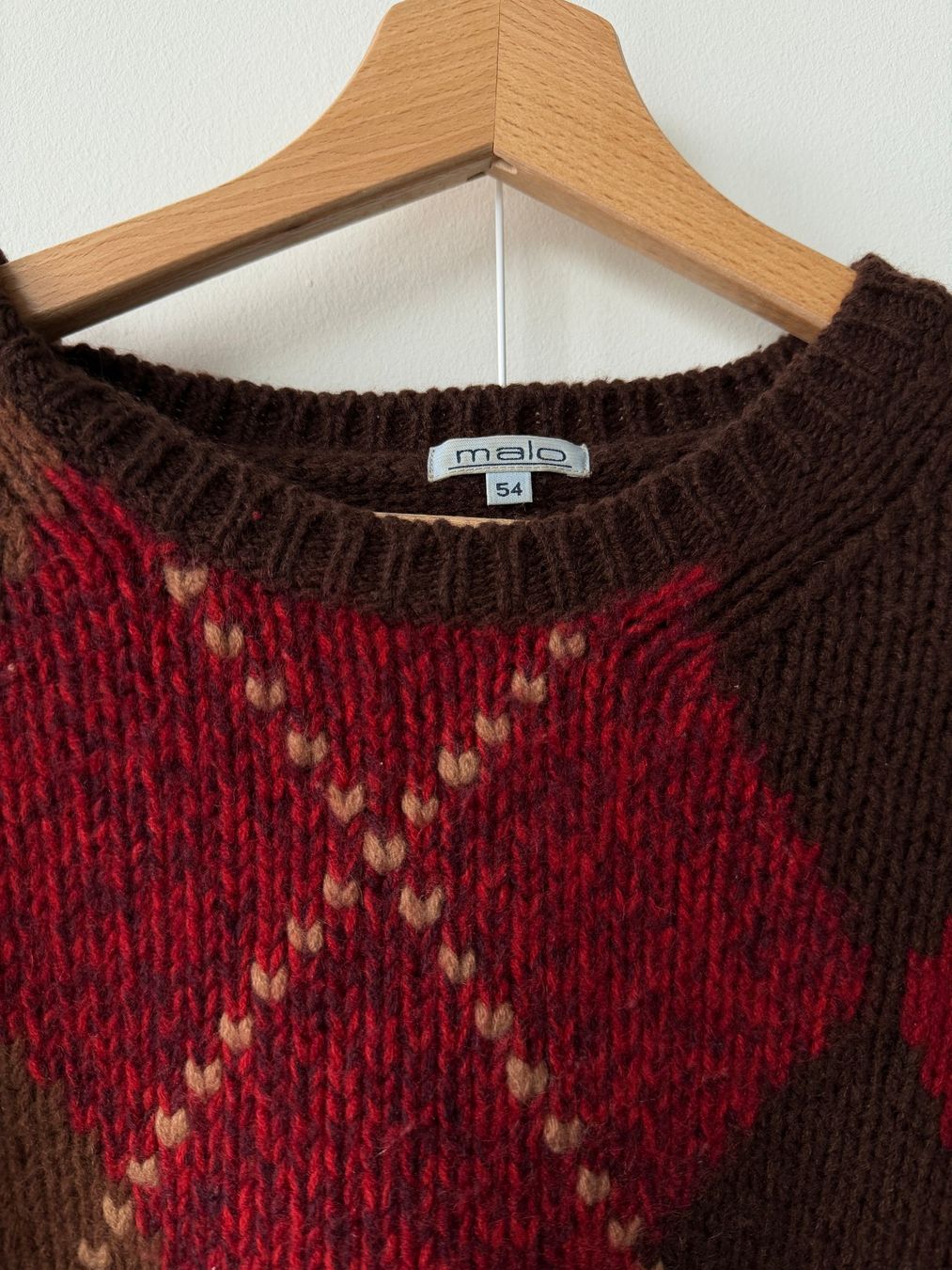 Maglioni & Felpe: Malo 100% Kaschmirpullover, Gr 54, Argyle Muster, WinterLook – Usato da Zürich venduto da A_M_ 1