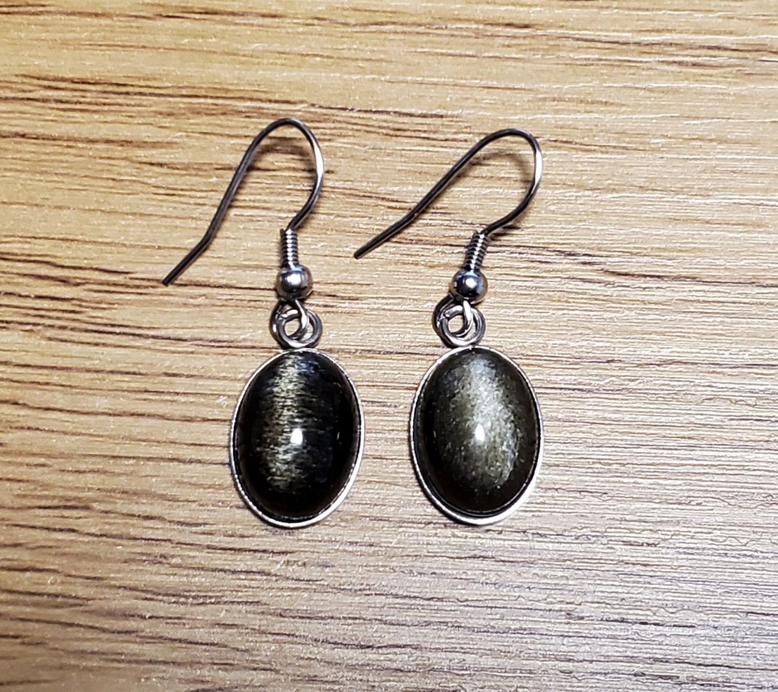 Ohrringe & -stecker: Obsidian Edelstein Ohrringe goldschimmer – Neu und originalverpackt aus  von  2