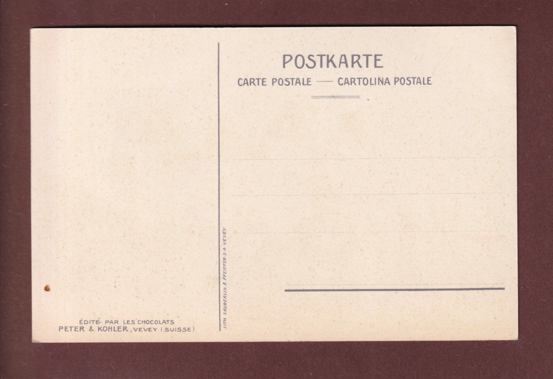 Cartoline postali: Château de CHAMPVENT - Chocolats Peter & Kohler – Usato da Pully venduto da nicecards 1