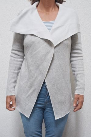 Off-white/grau melierte, offene Jacke von Street, One Gr. 36