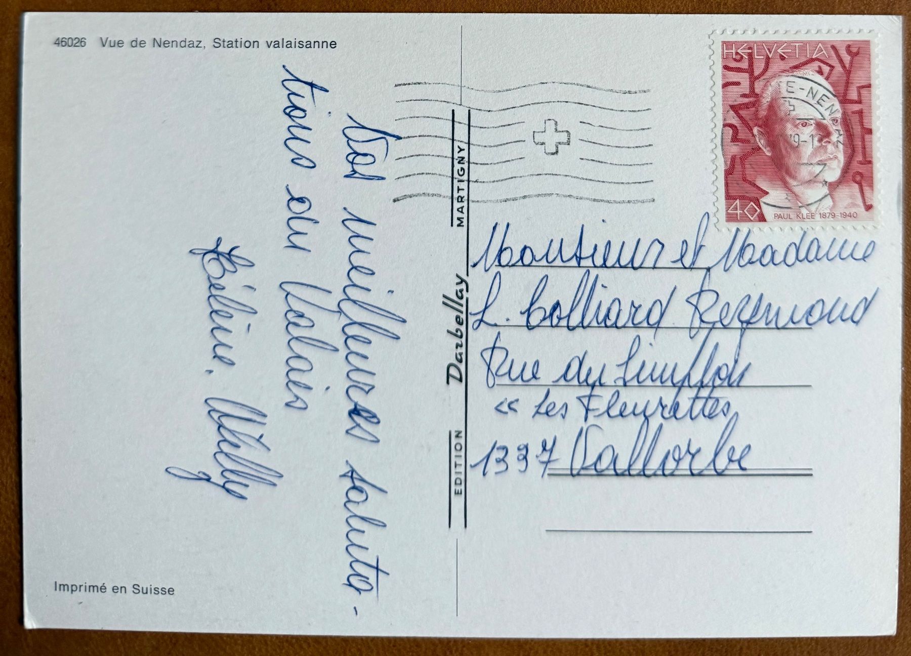 Cartoline postali: NENDAZ - Belle vue. Carte ancienne – Usato da Lutry venduto da Ediego 1