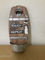 Wandflaschenöffner Holz Metall Neu (Nr.15)