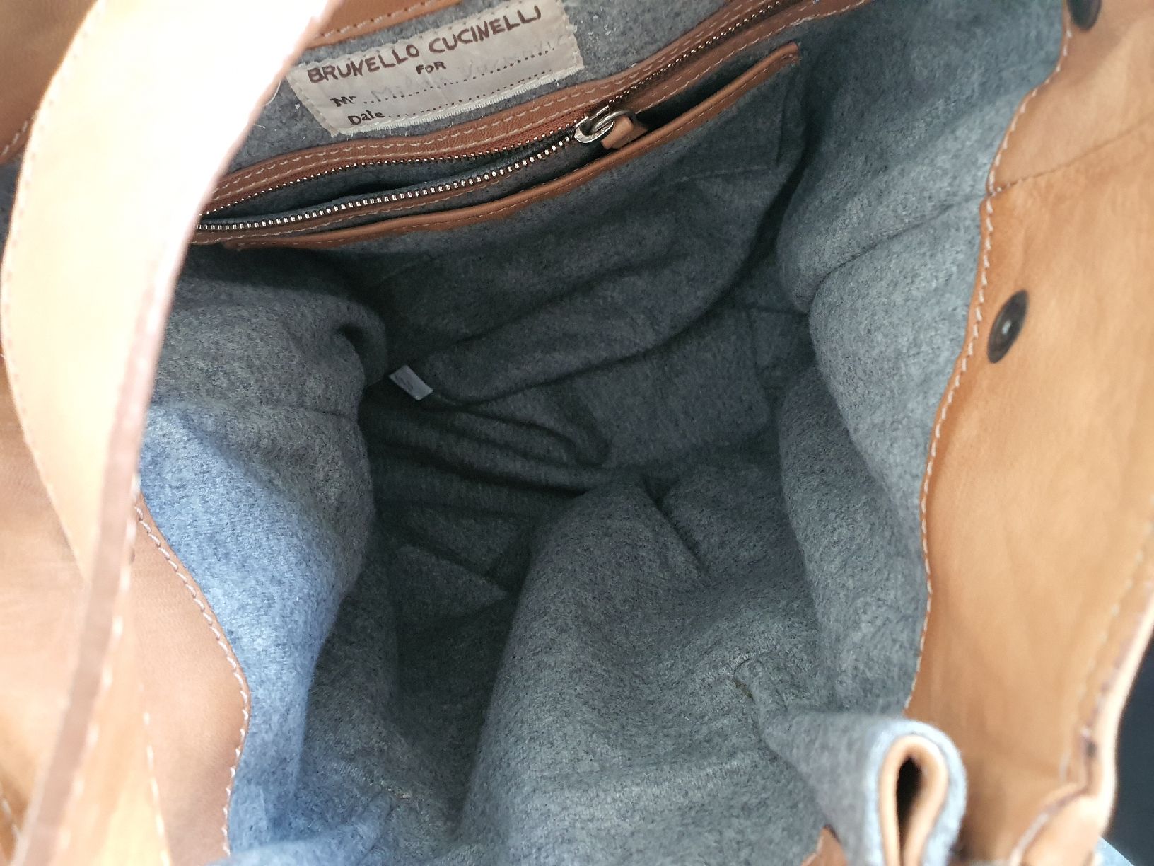 Brunello Cucinelli Rucksäcke: Brunello Cucinelli backpack light brown leather – Gebraucht aus Genève von gvokiii 4