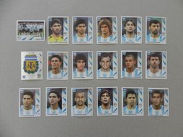 Panini Fussball WM 2006 Fehlliste Argentinien 18 Stk.169-187