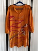 Tunique de plage légère orange imprimée – Taille S