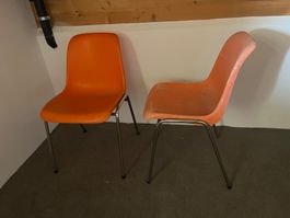 Stühle orange Kunststoff Metall 2 Stk. gebraucht